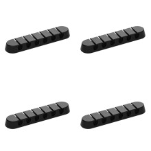 Pack of 4 Space Saving Desk Cord Organizers-Black 6 holes