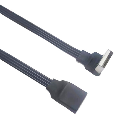 Flat USB 2.0 Extension Cable Right/Left Angled-2m USB down