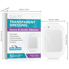 ((10x12cm)50p) Pansement transparent imperméable et respirant, patch invisible transparent