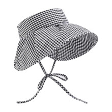 (Dark night) Broad Brim Summer Hat Adjustable Ponytail Friendly Design Breathable Top Open Sun Hat Coastal Accessory For Sports  Watermelon red