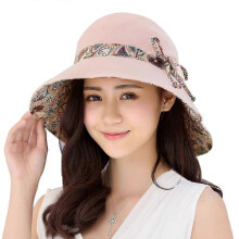 (Pink) Women's Wide Brim Foldable Sun Hat for Anti-UV Protection