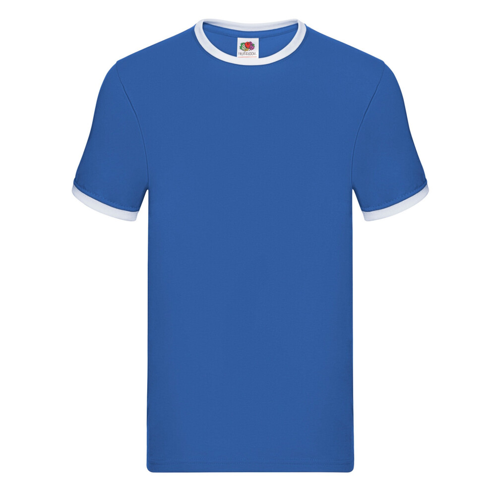 Fruit Of The Loom (3Xl, Royal /White) Mens Ringer Contrast T-Shirt Blue