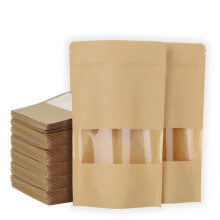 Sacos de papel kraft de qualidade alimentar, 12 x 20 cm, pacote com 200 unidades, reutilizáveis, impermeáveis, marrons.