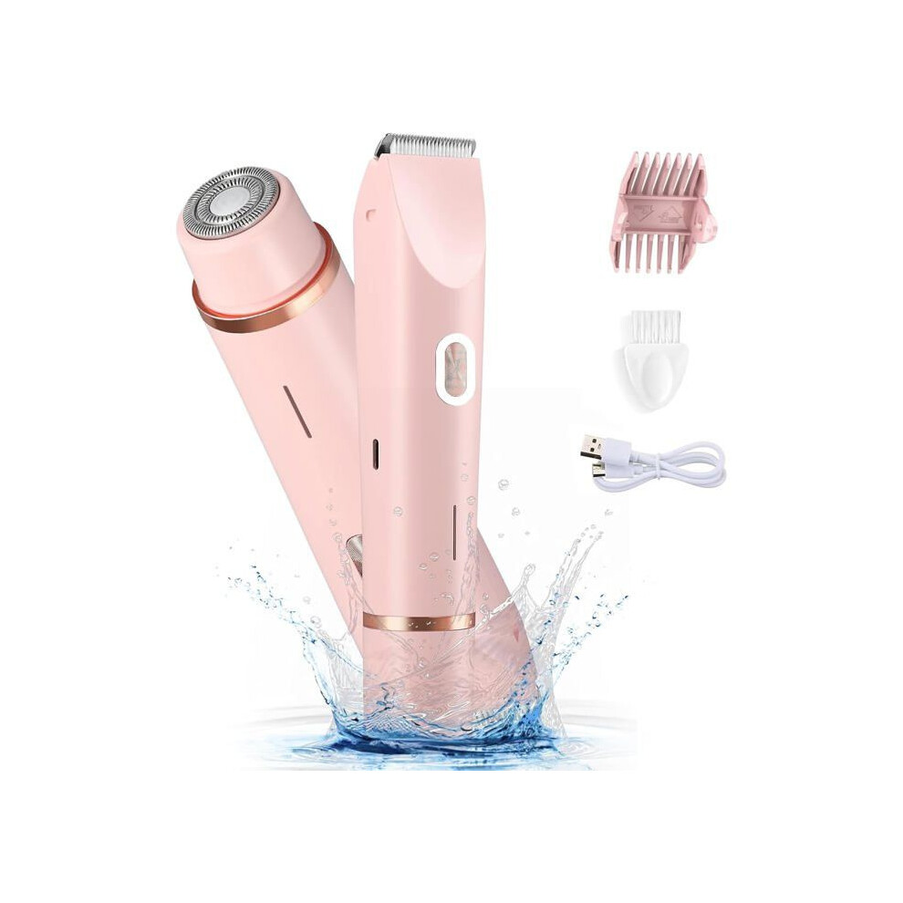 Womenâs Electric Razor 2 in 1 Body Hair Trimmer for Legs, Underarms and Face, Rechargeable, Wet and Dry Use