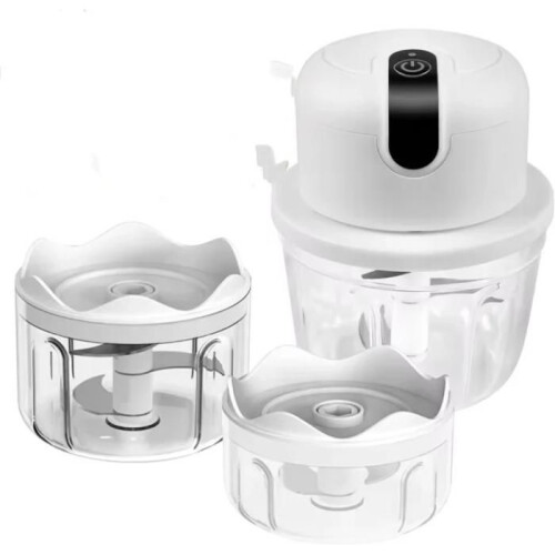 Electric Garlic Press Machine, Fully Automatic Large Plastic and Glass Design for Home Use