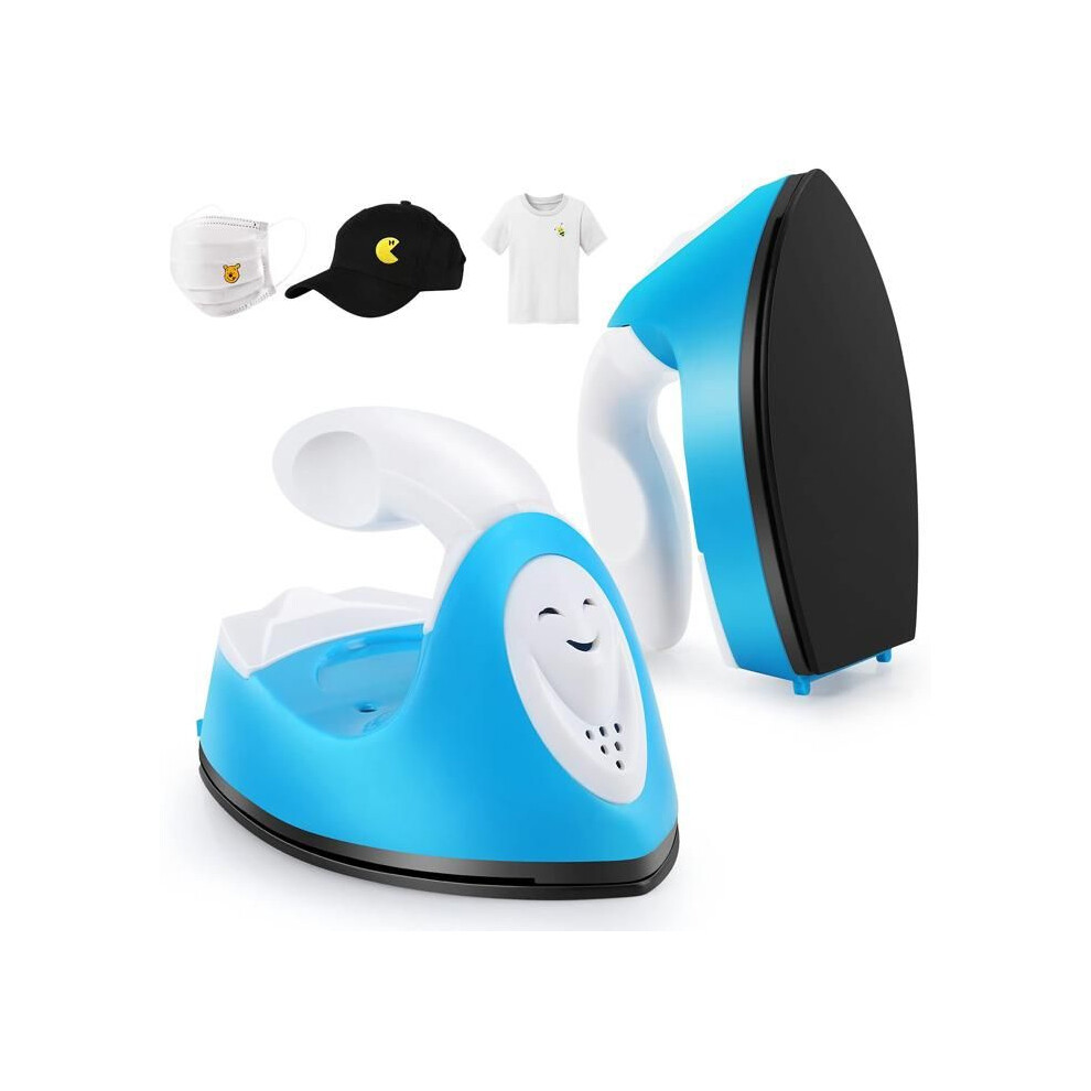 Mini Portable Iron for Crafts with Charging Base, Compact and Practical, Blue