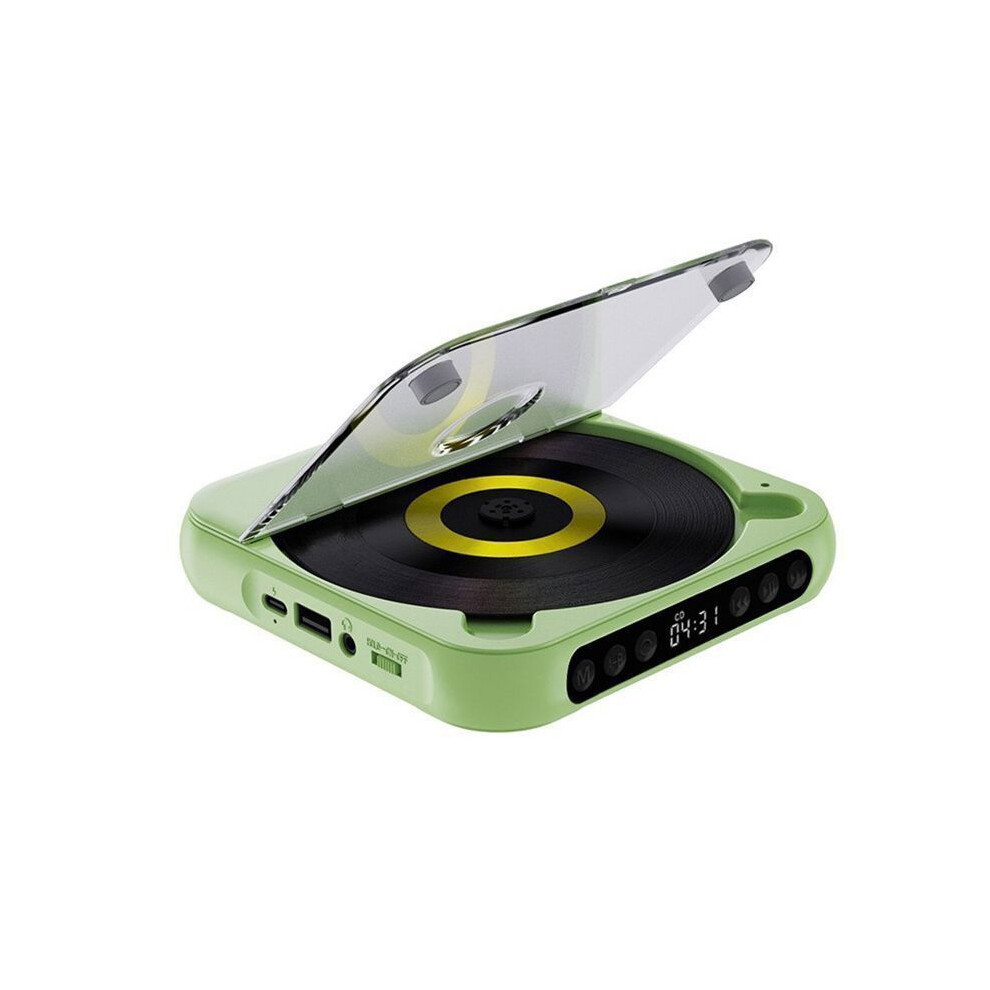 Portable Cd Player With Bluetooth, 2000Mah Battery, Hifi Sound, Cd And Usb Compatible, 3.5 Mm Aux Port, Green 4717484352469