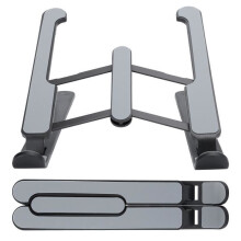 Foldable Adjustable Laptop Stand with Cooling Support for 11-17 Inch Laptops, Black