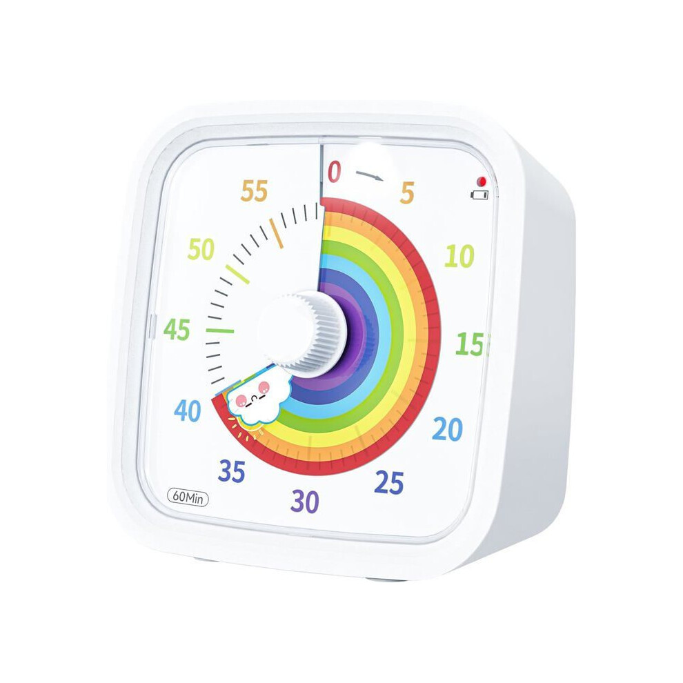 White Visual Timer 60 Minute Countdown Timer Rainbow Design For Home Study And Classroom Use