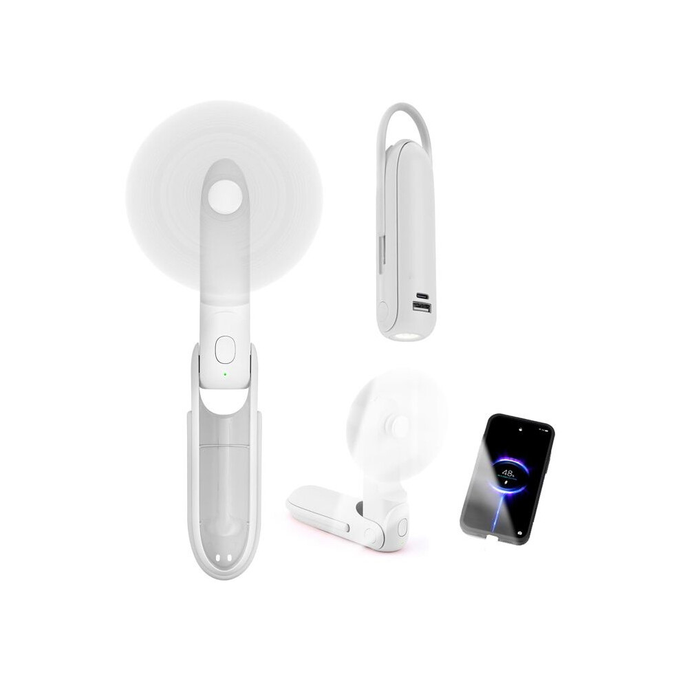 Mini Portable Handheld Fan Silent Usb Rechargeable 3 Speed Travel Fan With Battery For Travel And Office 3174212398082
