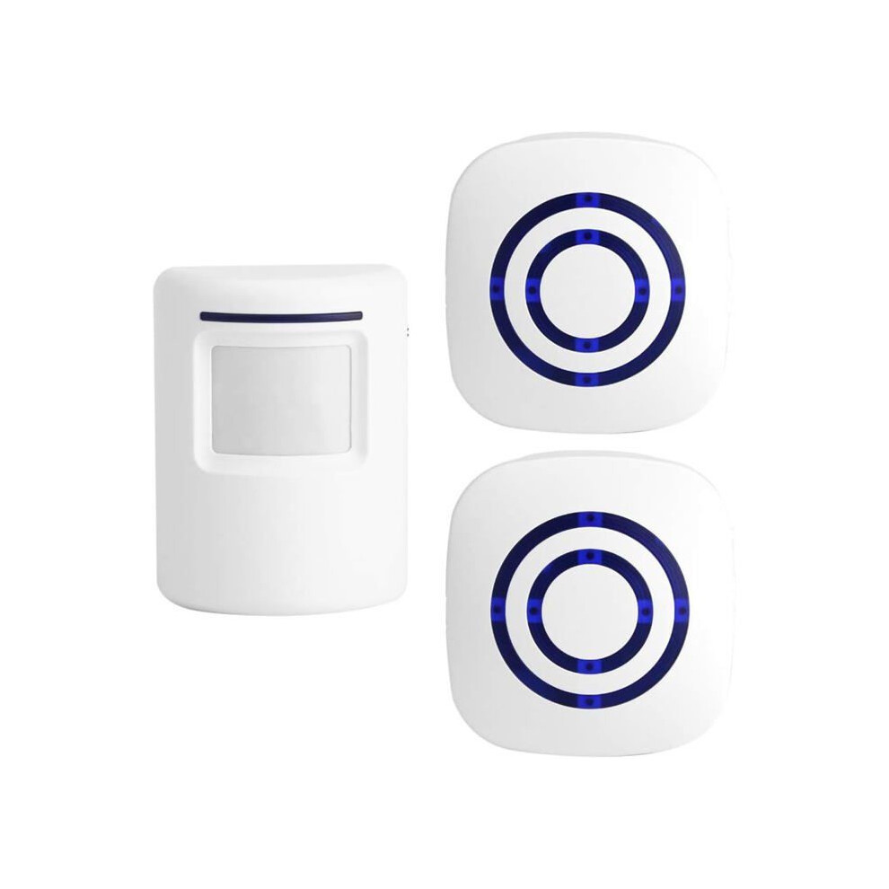 Wireless Motion Sensor Doorbell Kit With 2 Plug-In Receivers And 1 Pir Detector For Outdoor Use 3281230284799