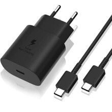 25W Fast USB-C Charger with 1m Cable, Built-in Protection, Compatible with Samsung S22 S21 S20