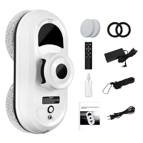 Automatic Window Cleaning Robot, 5600Pa Suction, Safety System, Remote Control, 10 Cleaning Cloths