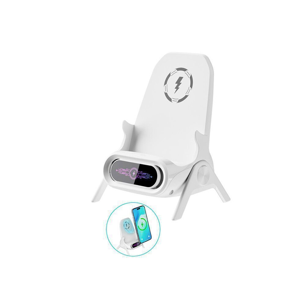 15W Wireless Charger Stand For Smartphone, Ergonomic Design, Fast Charging, Magnetic Support, White 3174212398266