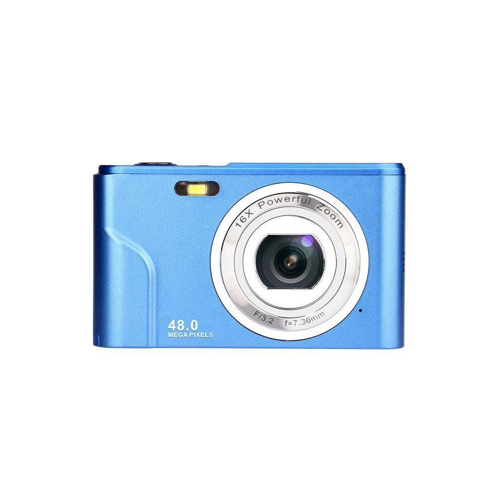 48Mp Digital Camera With 16X Zoom, 32Gb Tf Card, 2.4-Inch Screen, Compact Beginner Camera, Blue 4695330364616