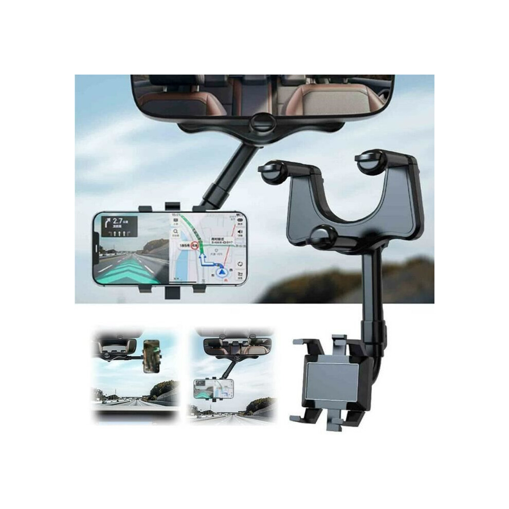 360 Degree Rotating Retractable Car Phone Holder For Rearview Mirror, Portable Phone Mount For Dashboard And Windshield 3197808236452