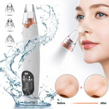 Rechargeable Blackhead Remover Vacuum, Facial Pore Cleaner for Deep Skin Cleansing, White, Compact and Portable