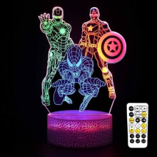 3D nočné svetlo Spider LED nočná lampa s diaľkovým ovládaním a časovačom do detskej izby