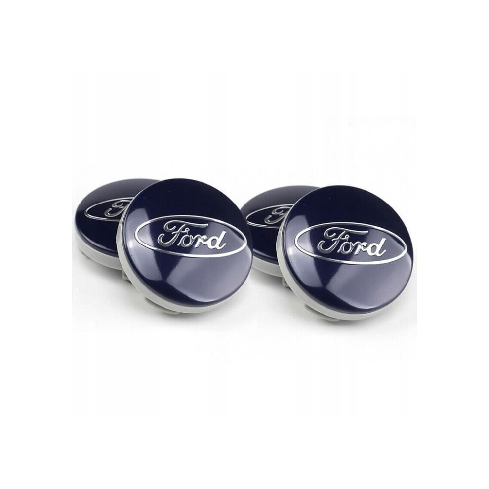 4Pcs 54Mm Wheel Center Caps Hub Cover Emblem Set For Ford Vehicles Durable Abs Plastic Blue 7861415163246