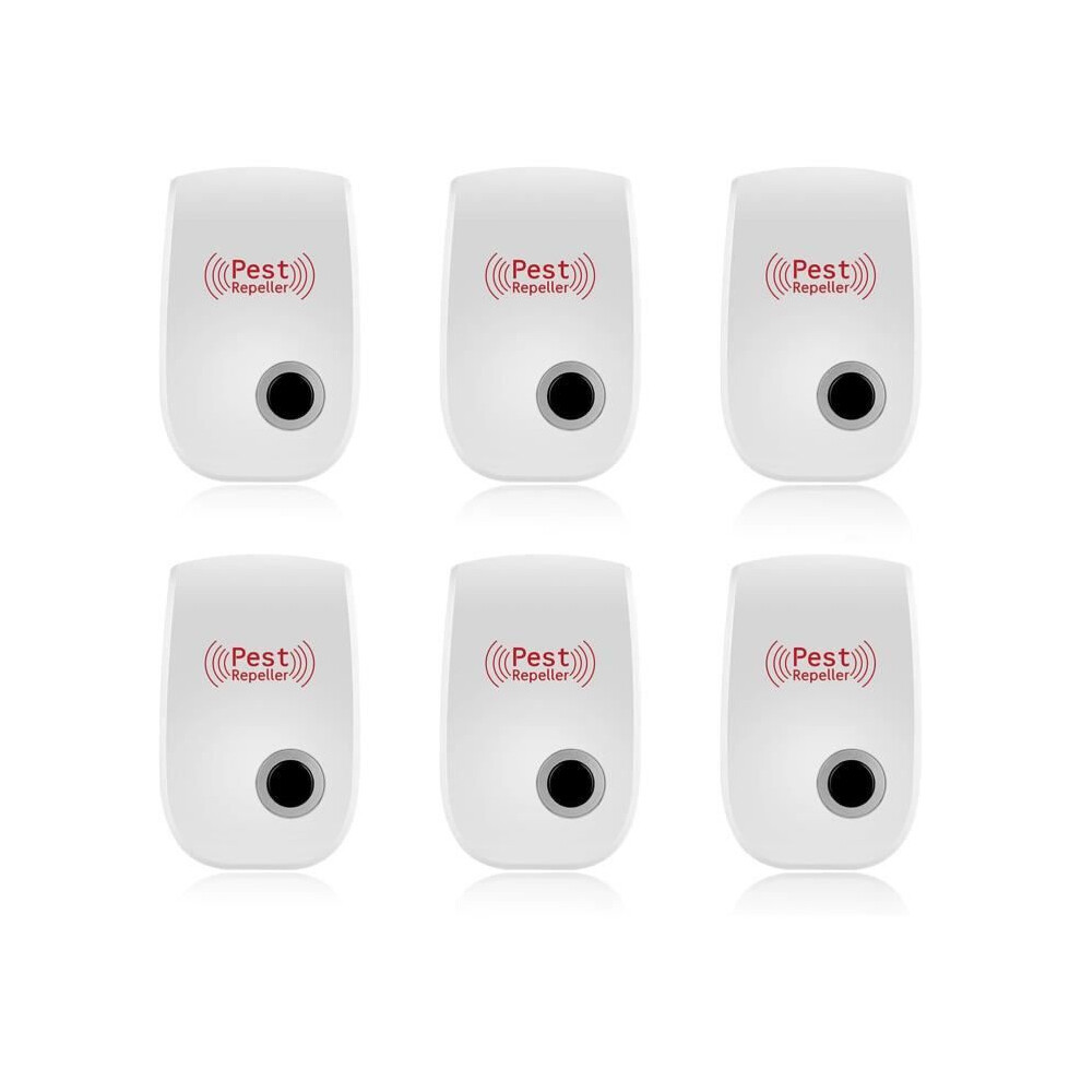 Light 6 Pack Ultrasonic Pest Repeller For Indoor Use, Electronic Mouse And Mosquito Repellent Device, Compact Plug In Solution
