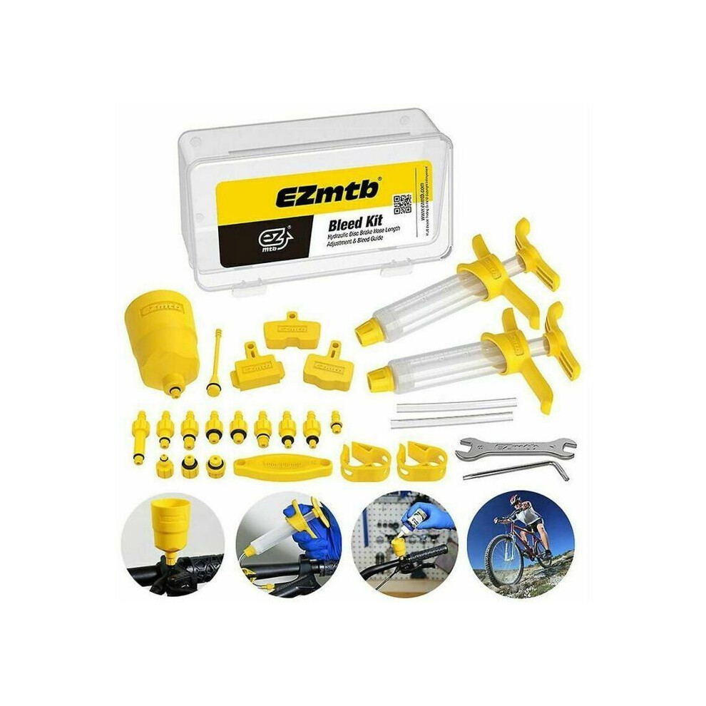 Bicycle Brake Bleed Kit with Mineral Hydraulic Oil, Compatible with Shimano, Magura, Tektro and Sram Disc Brakes