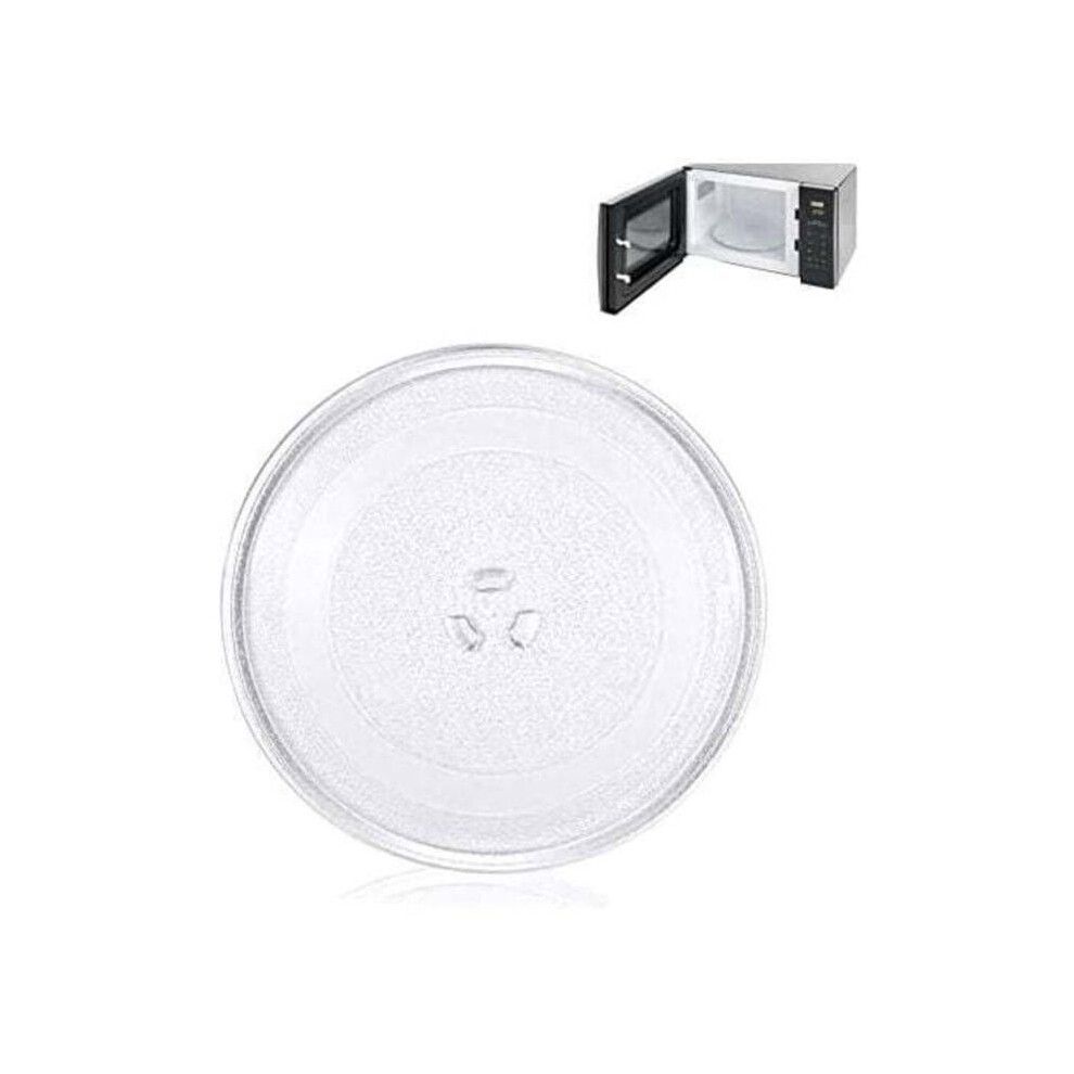 Universal 25.5 cm Microwave Turntable Glass Plate with 3 Fixings Replacements for Microwave Ovens