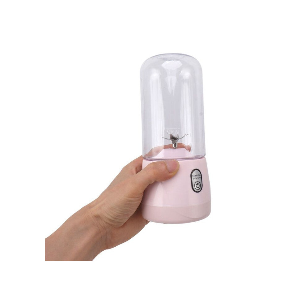 Pink Portable Blender And Juice Extractor, Usb Rechargeable, 6-Blade Mini Cup Citrus Press,