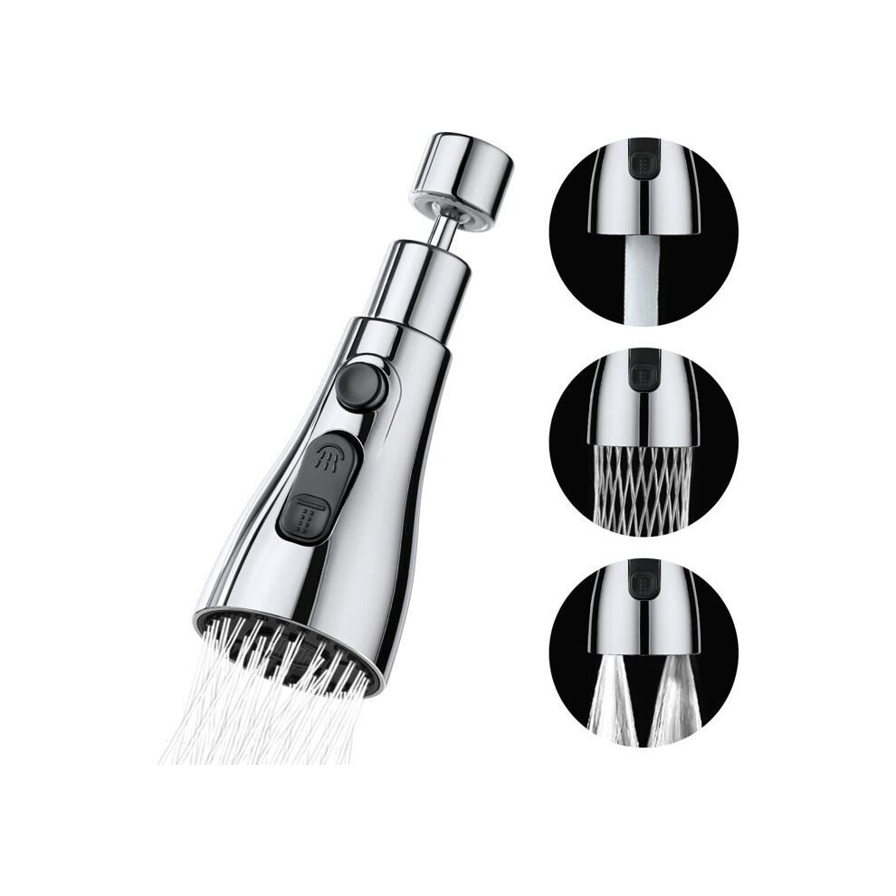 Kitchen Sink Faucet Sprayer Head 360 Degree, 3 Spray Modes With Aerator, Universal Swivel Faucet Adapter 4892885105279