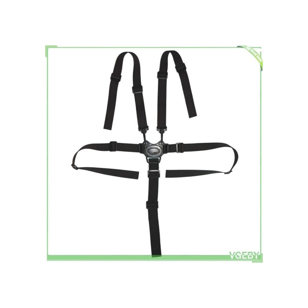 Universal Five Point Baby Safety Harness Strap Detachable Nursery Black For Strollers And High Chairs 7086487372239