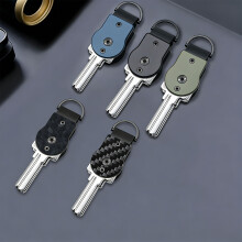 Stylish Aluminum Keyring With Secure Locking Mechanism-Black