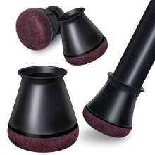Lot de 24 embouts de pieds de chaise en silicone noir, résistants aux rayures, antidérapants et insonorisants. Compatibles avec les pieds ro