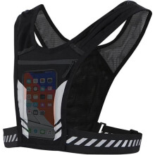 Gilet de course avec porte-téléphone, 2 poches, bandes réfléchissantes, gilet de course léger pour hommes et femmes
