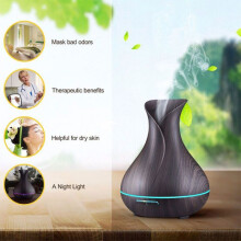 Humidificateur d'air ultrasonique, grand format en forme de vase, couleur foncée, brumisation silencieuse pour la maison et le bureau