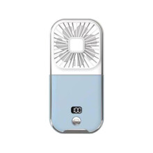 Ventilateur de cou portable bleu rechargeable par USB pour un rafraîchissement mains libres et une brise agréable.