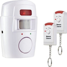 Alarme de sécurité sans fil avec détecteur de mouvement et 2 télécommandes pour maison, appartement et garage