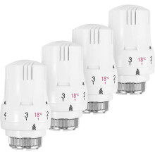 Lot de 4 têtes de robinet thermostatiques pour radiateur M30 x 1,5, contrôle de température réglable pour le chauffage domestique