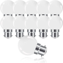 Ampoules LED à baïonnette B22 3W G45 Blanc chaud 3000K 180lm Non dimmable Lot de 10 Équivalent 20W