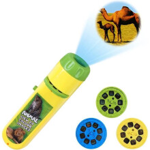 Lampe torche et projecteur 2 en 1 pour enfants à partir de 3 ans, 24 images d'animaux, cadeau éducatif et amusant