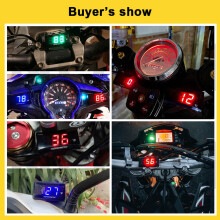 Waterproof Motorcycle Voltmeter Green LCD