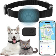 GPS-Katzenhalsband mit Echtzeit-Ortung, kein Abonnement erforderlich, kompatibel mit iOS und Android, IP67 wasserdicht