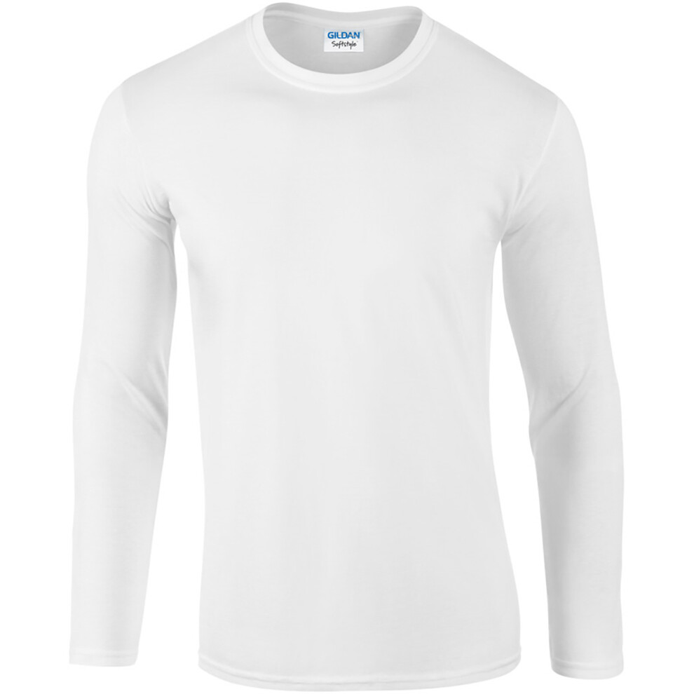 Gildan (Xl, ) Mens Soft Style Long Sleeve T-Shirt (Pack Of 5) White