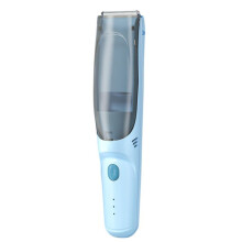 Kinderhaarschneider mit integriertem Staubsauger, IPX7 wasserdicht, Keramikklinge, leiser Akku-Trimmer, 600-mAh-Akku, Licht