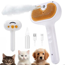 Dampfbürste für die Fellpflege von Hunden und Katzen, Sprühbürste für Haustiere zur Reduzierung von Haarausfall, Reinigung und täglicher Pfl