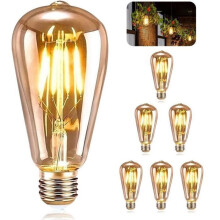 E27 Vintage LED-Lampe, 4 W, warmgelb, 6er-Pack, dekorative Innenbeleuchtung