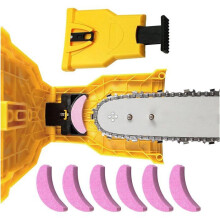 Kettensägen-Kettenschärfer mit 6 Schärfköpfen, Präzisionsfeilwerkzeug für schnelle und einfache Kettenpflege