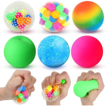 Set mit 6 weichen sensorischen Stressabbaubällen für Erwachsene, zur Linderung von Angstzuständen, Stimmungsverbesserung, taktiles Fidget-Sp