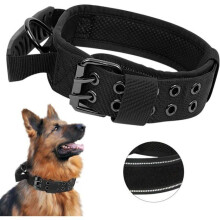 Taktisches Hundehalsband mit Kontrollgriff, verstellbares, gepolstertes Militärhalsband für mittelgroße Hunde