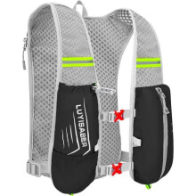 Trinkrucksack-Laufweste für Radfahren, Laufen und Outdoor-Sportarten, leichte schwarze Weste mit Wasserfach