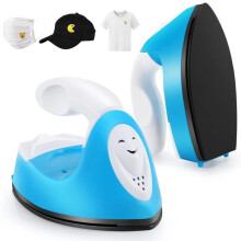 Mini-Bügeleisen für Bastelarbeiten mit Ladestation, kompakt und praktisch, blau