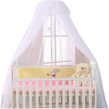 Babybett-Himmel mit Moskitonetzhalterung, Insekten- und Spinnenschutzbett mit weißer Stange